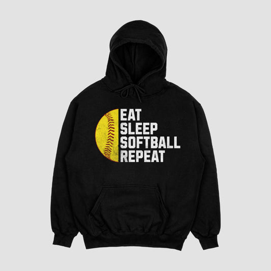 Eat Sleep Softball Repeat Hoodie
